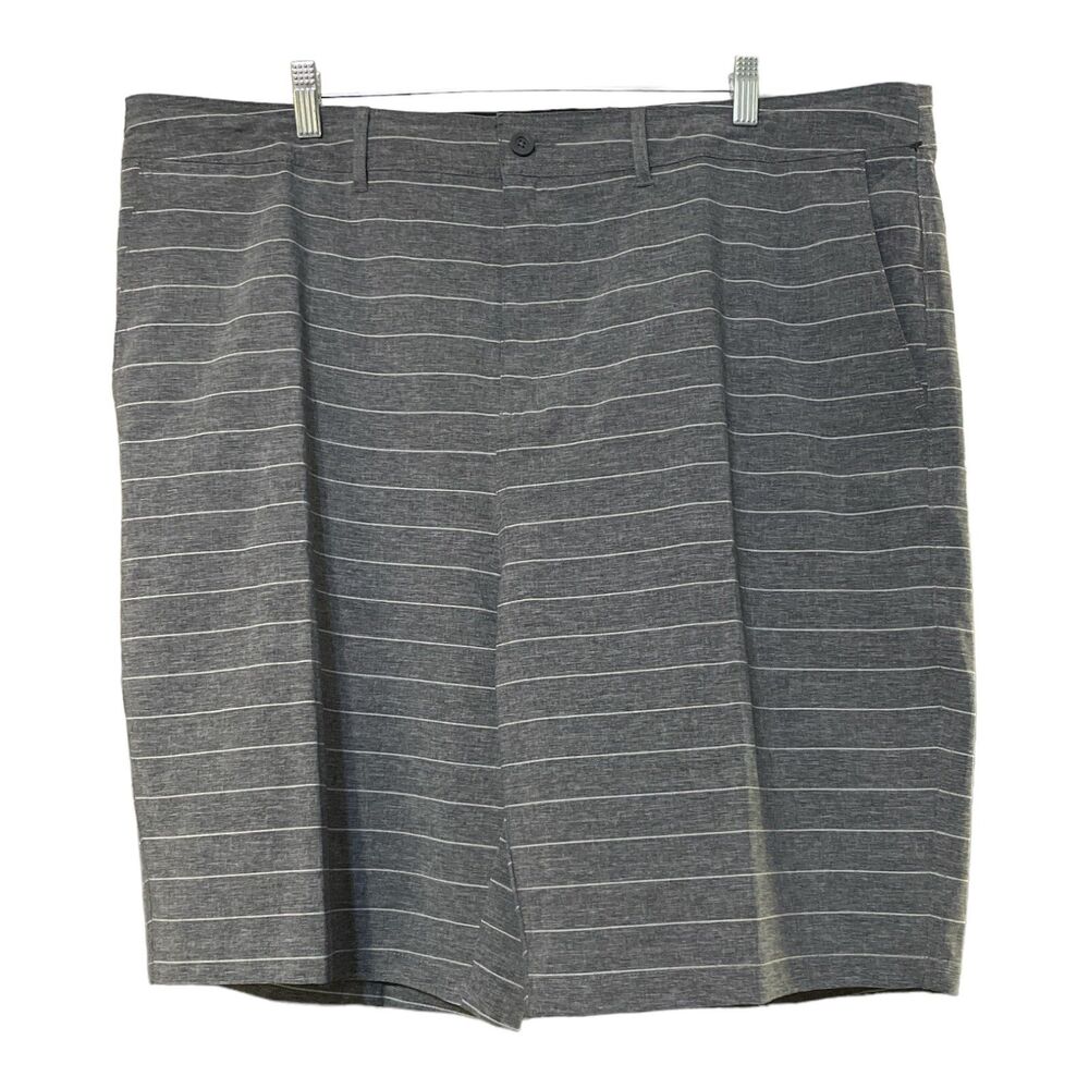 Goodfellow Men’s Gray Stripe Hybrid Swim Shorts Size 42 NWT Below Knee Stretch
